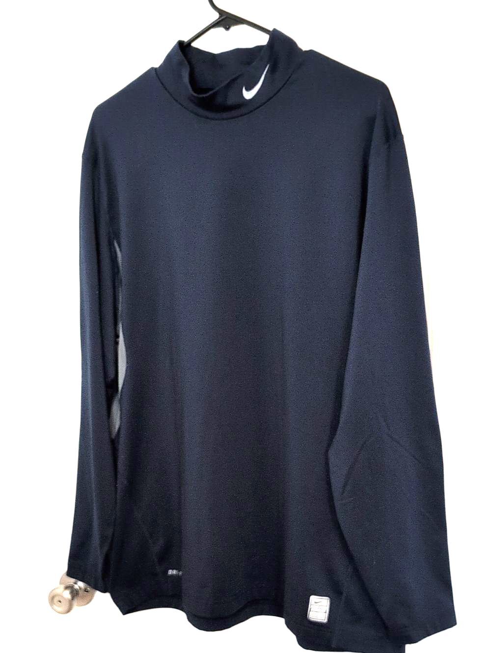 Nike Navy Blue Long-Sleeve Mock Neck Performance Top